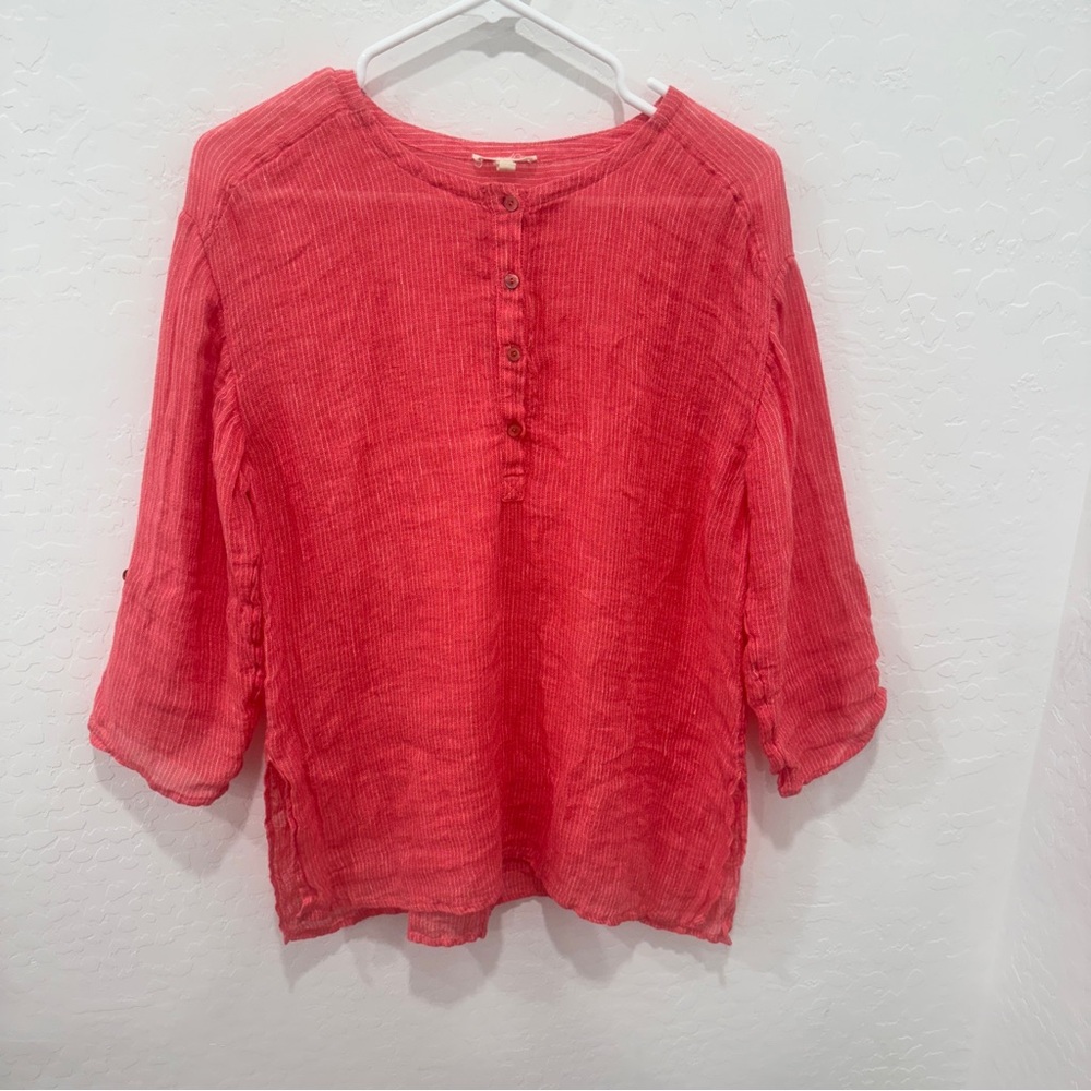 Eileen Fisher Linen Top, Coral